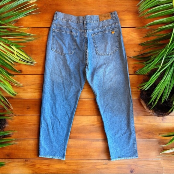 CHIPRE High-Waisted Cropped Denim Jeans - Vintage Style - Approx. Size 8-10 - Picture 4 of 16